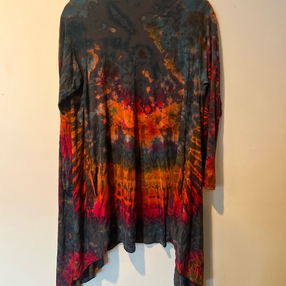Colorful Tie-Dye Long Sleeve Cardigan - Picture 2 of 5